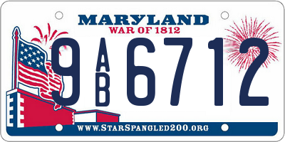MD license plate 9AB6712