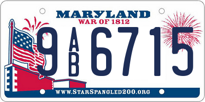 MD license plate 9AB6715