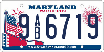 MD license plate 9AB6719