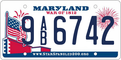 MD license plate 9AB6742