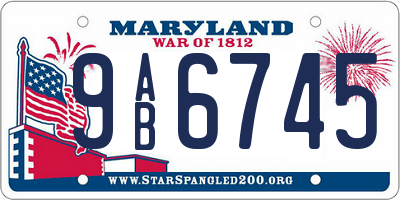 MD license plate 9AB6745