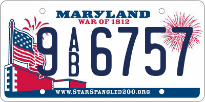 MD license plate 9AB6757