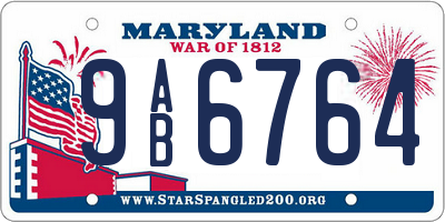 MD license plate 9AB6764