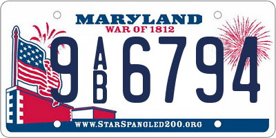 MD license plate 9AB6794