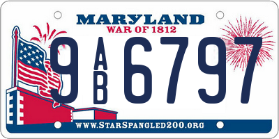 MD license plate 9AB6797