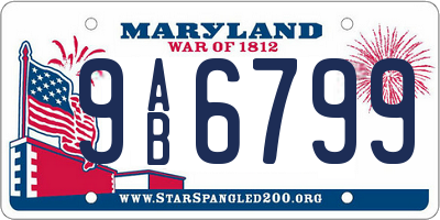 MD license plate 9AB6799
