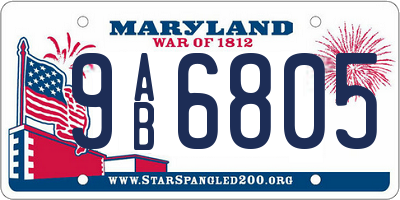 MD license plate 9AB6805