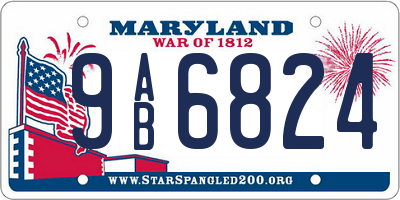 MD license plate 9AB6824