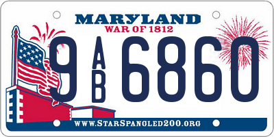MD license plate 9AB6860