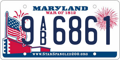 MD license plate 9AB6861