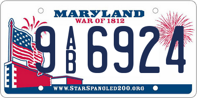 MD license plate 9AB6924