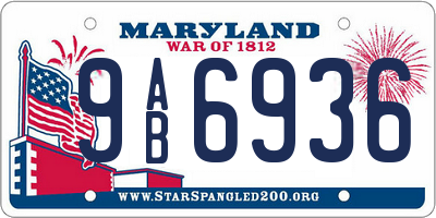 MD license plate 9AB6936