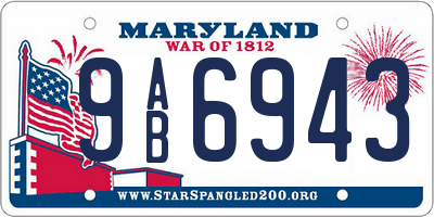 MD license plate 9AB6943