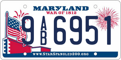 MD license plate 9AB6951