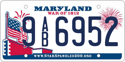 MD license plate 9AB6952