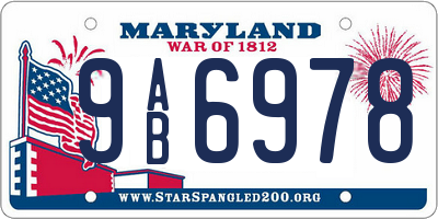 MD license plate 9AB6978
