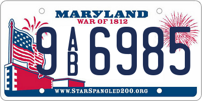 MD license plate 9AB6985