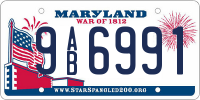 MD license plate 9AB6991