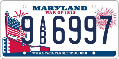 MD license plate 9AB6997
