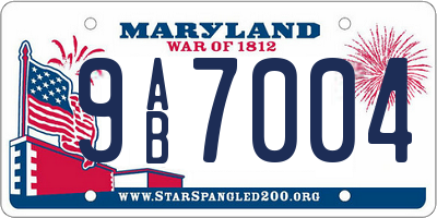 MD license plate 9AB7004