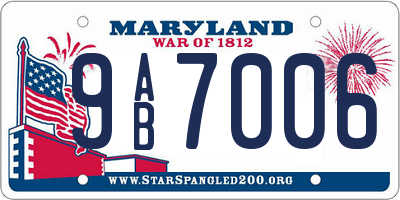 MD license plate 9AB7006