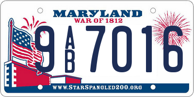 MD license plate 9AB7016