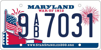MD license plate 9AB7031