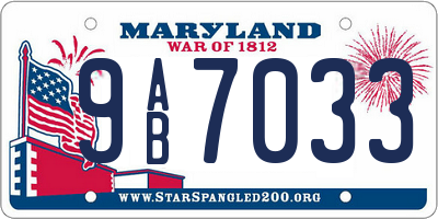 MD license plate 9AB7033