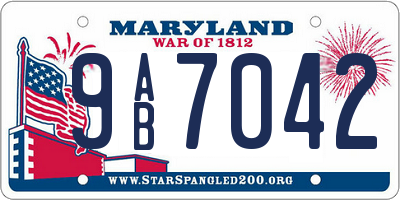 MD license plate 9AB7042