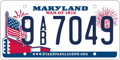 MD license plate 9AB7049