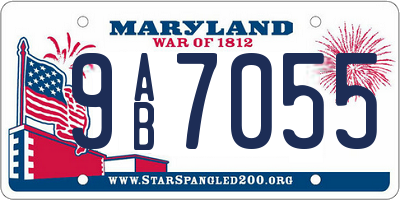 MD license plate 9AB7055
