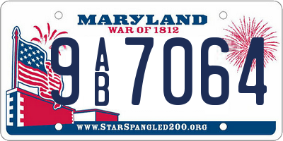 MD license plate 9AB7064