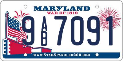 MD license plate 9AB7091