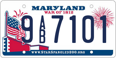 MD license plate 9AB7101
