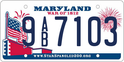 MD license plate 9AB7103