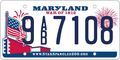 MD license plate 9AB7108