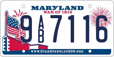 MD license plate 9AB7116