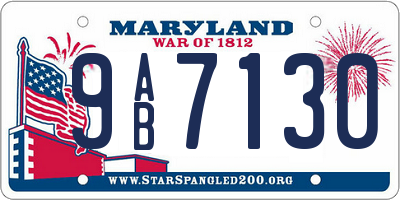 MD license plate 9AB7130