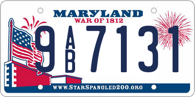 MD license plate 9AB7131