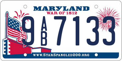 MD license plate 9AB7133
