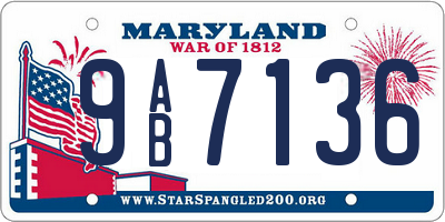 MD license plate 9AB7136