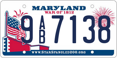 MD license plate 9AB7138