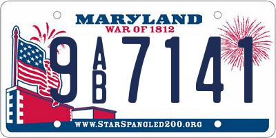 MD license plate 9AB7141