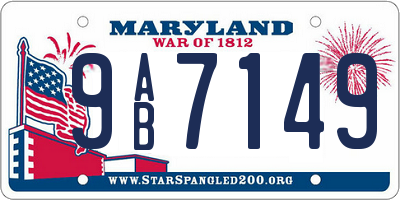 MD license plate 9AB7149
