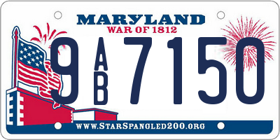 MD license plate 9AB7150