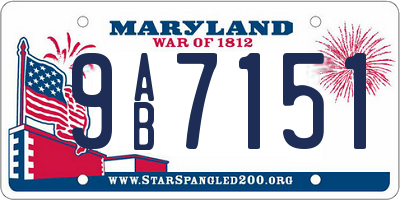MD license plate 9AB7151