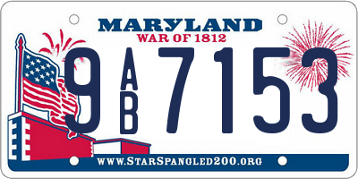 MD license plate 9AB7153