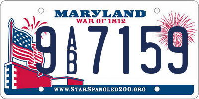 MD license plate 9AB7159