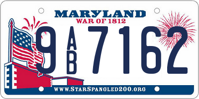 MD license plate 9AB7162