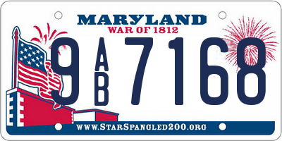 MD license plate 9AB7168
